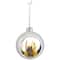 Silver And White Matte Cutout Owl Ball Ornament